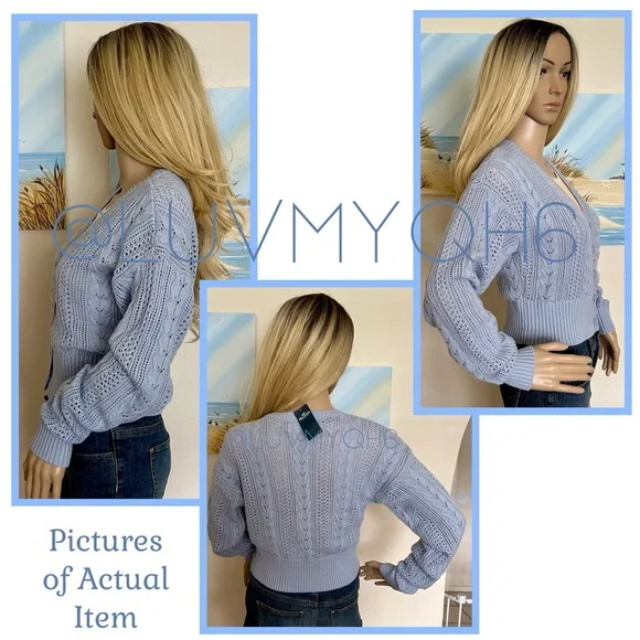Hollister Easy Stitchy Cropped Cardigan🎉HP🎉 - Picture 2 of 4